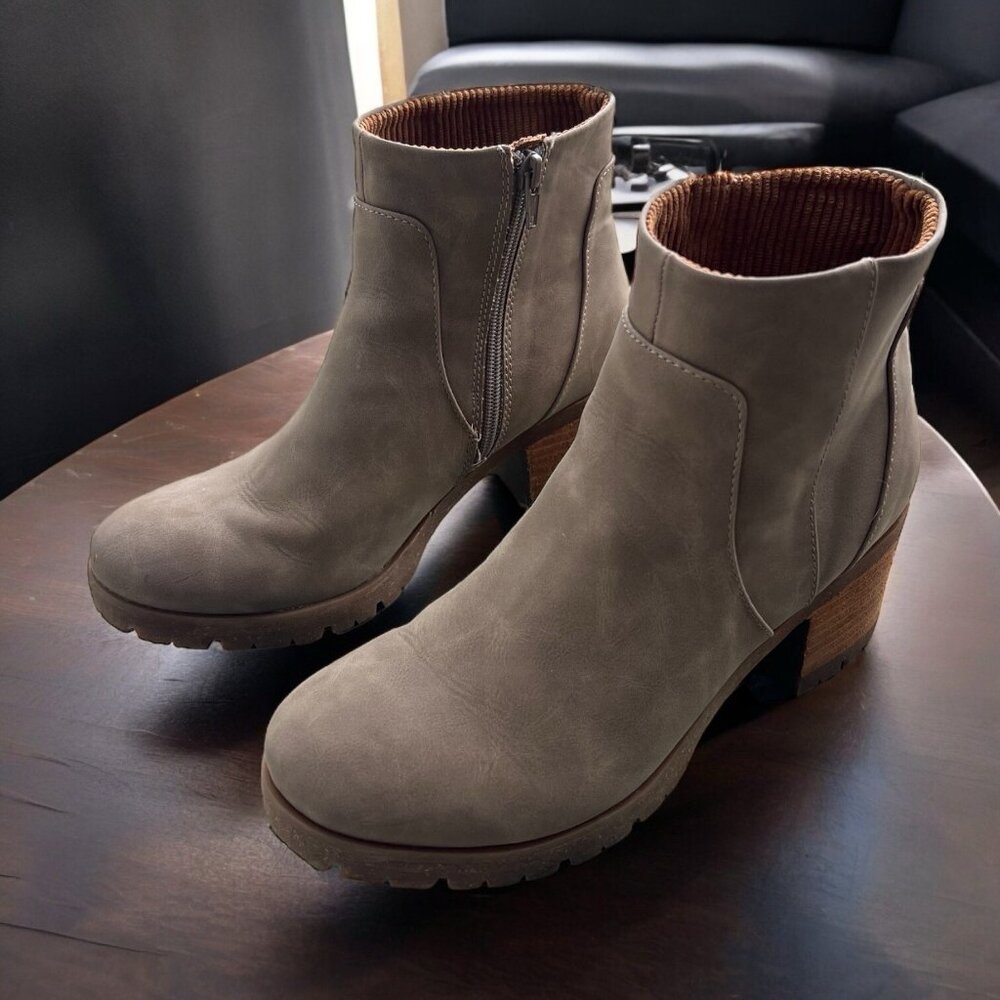 Kork-Ease Taupe Ankle Booties - Picture 3 of 12